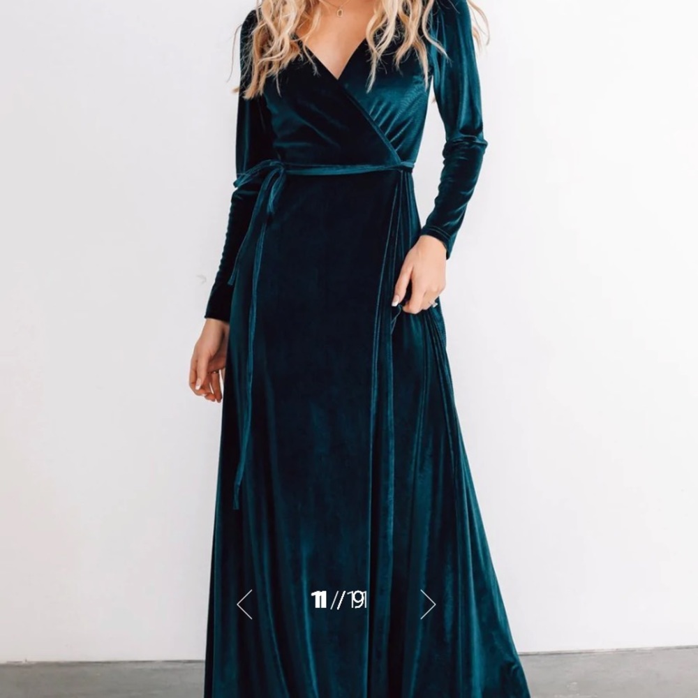 Velvet Wrap Maxi Dress